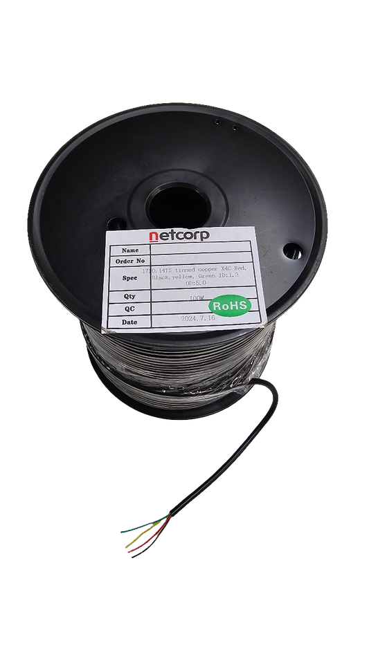 24AWG (7x0.14) 4 Core Automotive Electrical Wiring - 100M Roll