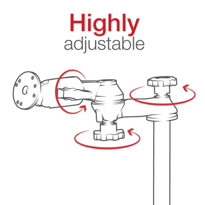 RAM Double Swing Arm with Male Tele-Pole, Female Tele-Pole & Round Base (RAM-VP-SW1-47)