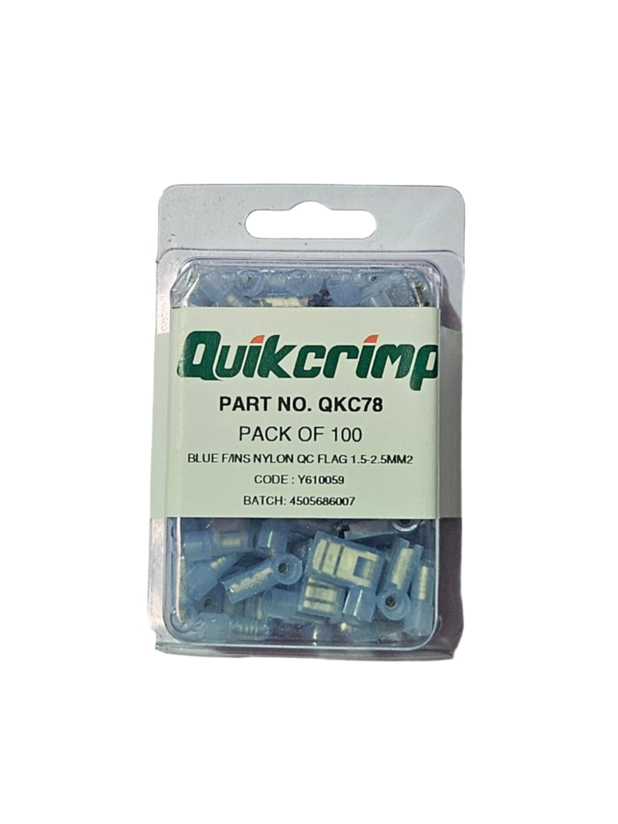 Terminal Quickcrimp QKC78 Blue Fins Nylon QC Flag 1.5 - 2.5 mm