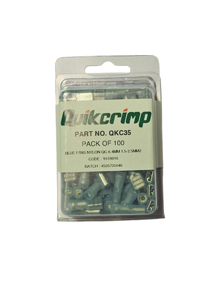 Terminal Quickcrimp QKC35 Blue Fins Nylon QC 6,4mm 1,5 - 2,5 mm