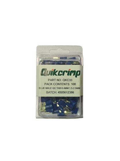 Terminal Quickcrimp QKC33 Blue Male QC Tab 6,4 mm 1,5 - 2,5 mm